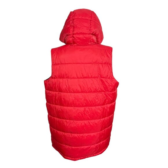 Swiss Tech Red Long Puffer Vest Womens Size 1X Hooded Sleeveless Outerwear - Picture 2 of 14